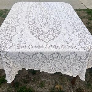 Classic cream Lace cotton Tablecloth